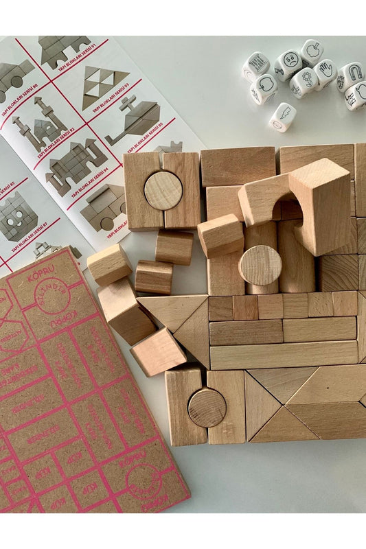 Ahşap Yapı Blokları 64 Parça