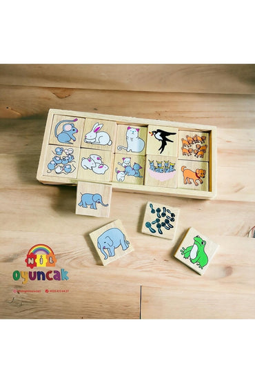 Ahşap Hayvanların Yavrusunu Bul (kutulu 20 Parça)