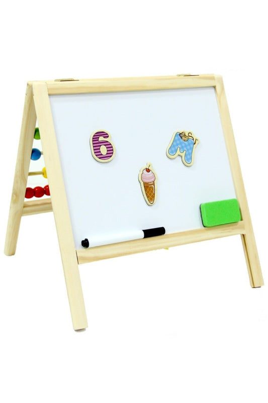 Ahşap Manyetik Abaküslü Çift Taraflı Mini Yazı Tahtası