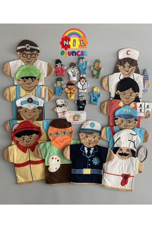 Meslekler El Kukla Seti Ve Parmak Kukla Seti (20parça)