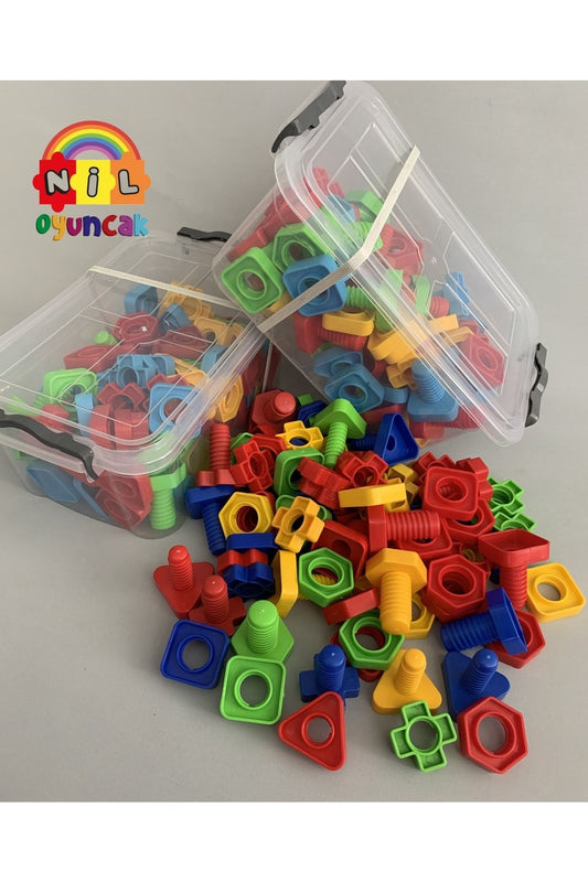 Geometrik Somun Vida Çevirme Lego