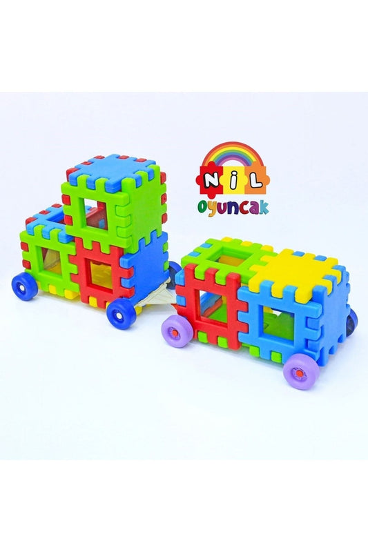 Ef Blok (36PARÇA) Tekerlekli Yapı Blok Büyük Boy Tuğla Blok
