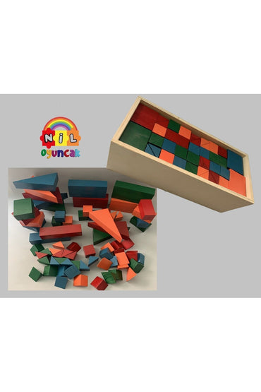 RENKLİ DEV AHŞAP BLOK SETİ - KASALI 70 PARÇA