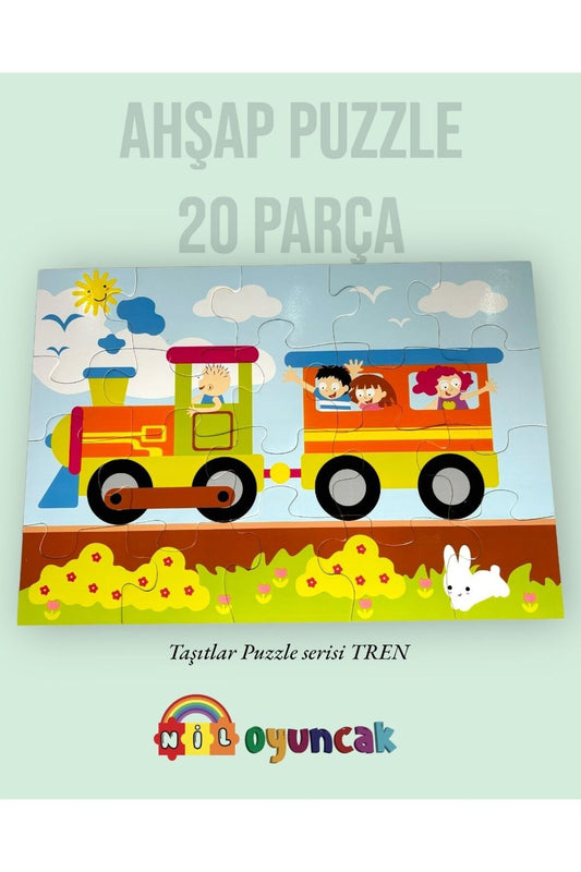 Büyük Boy Ahşap Puzzle İthal Tren