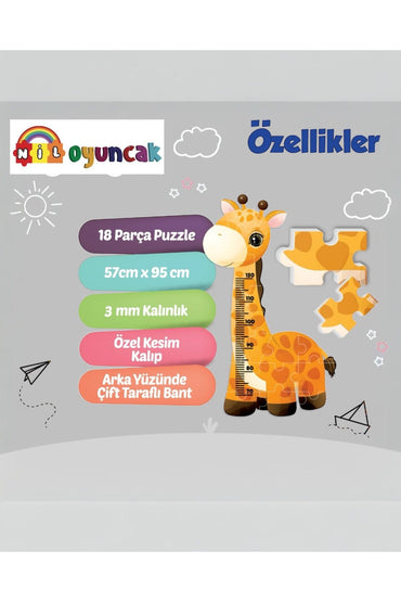 Boy Ölçer Zürafa Boy Cetveli Puzzle