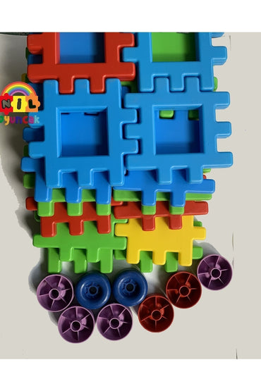 Ef Blok (36PARÇA) Tekerlekli Yapı Blok Büyük Boy Tuğla Blok