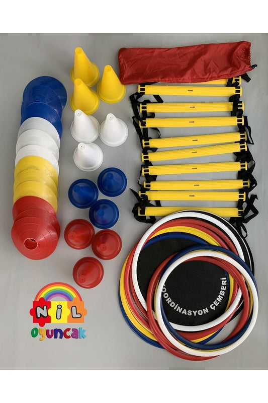 Futbol Basketbol Antrenman Seti 4m Merdiven Huni Çanak Koordinasyon Çemberi