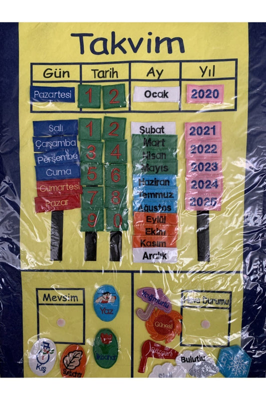 Sök-tak Cırt Cırtlı Kumaş Takvim Panosu