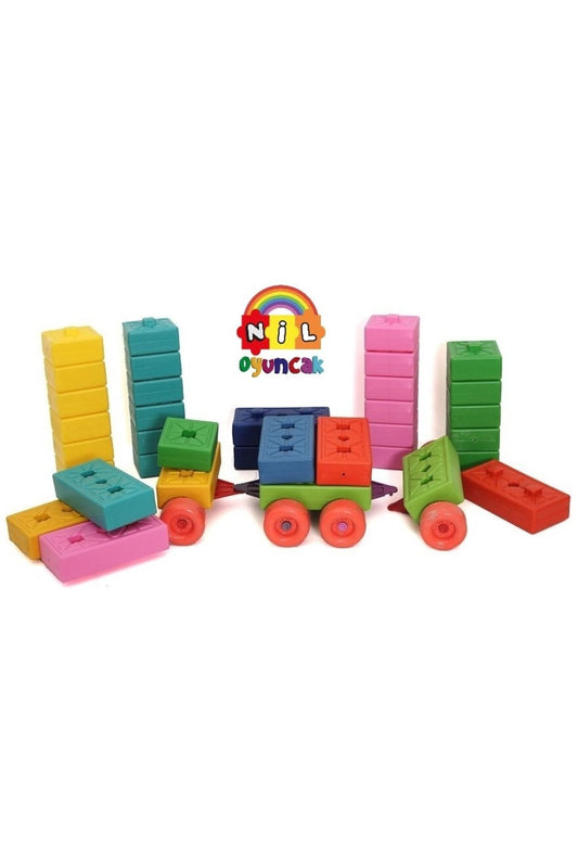 Tuğla Blok (48PARÇA) Tekerlekli Büyük Boy