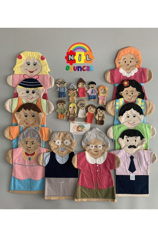 Aile El Kukla Seti Ve Aile Parmak Kukla Seti (20PARÇA)