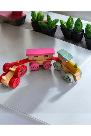 Ahşap Tren Vagonlu
