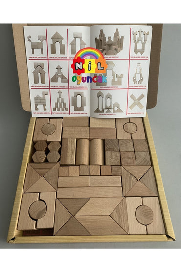 Ahşap Yapı Blokları 64 Parça