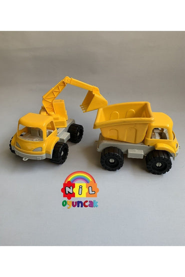 inşaat kamyon ve dozer seti (2li)
