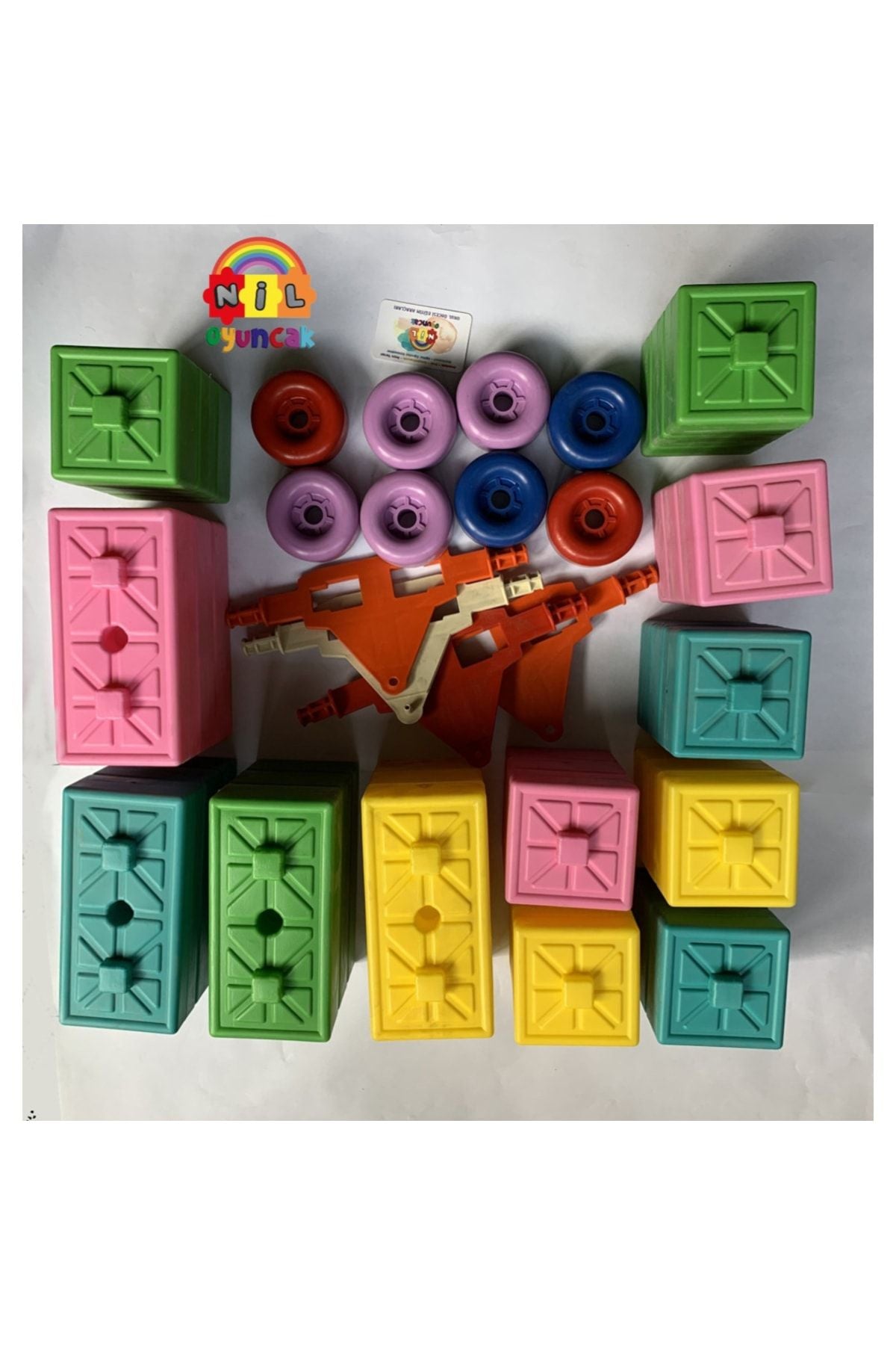 Tuğla Blok (48PARÇA) Tekerlekli Büyük Boy