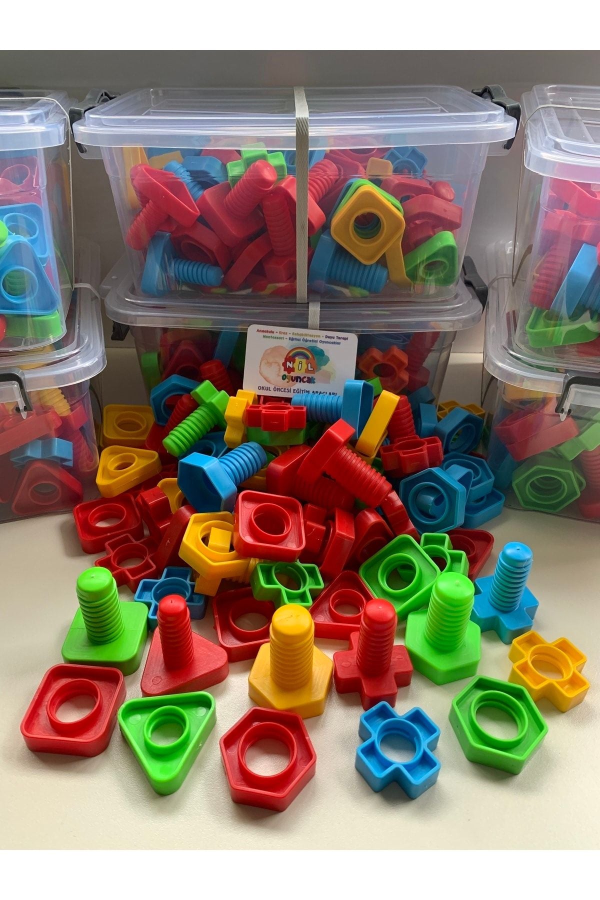 Geometrik Somun Vida Çevirme Lego