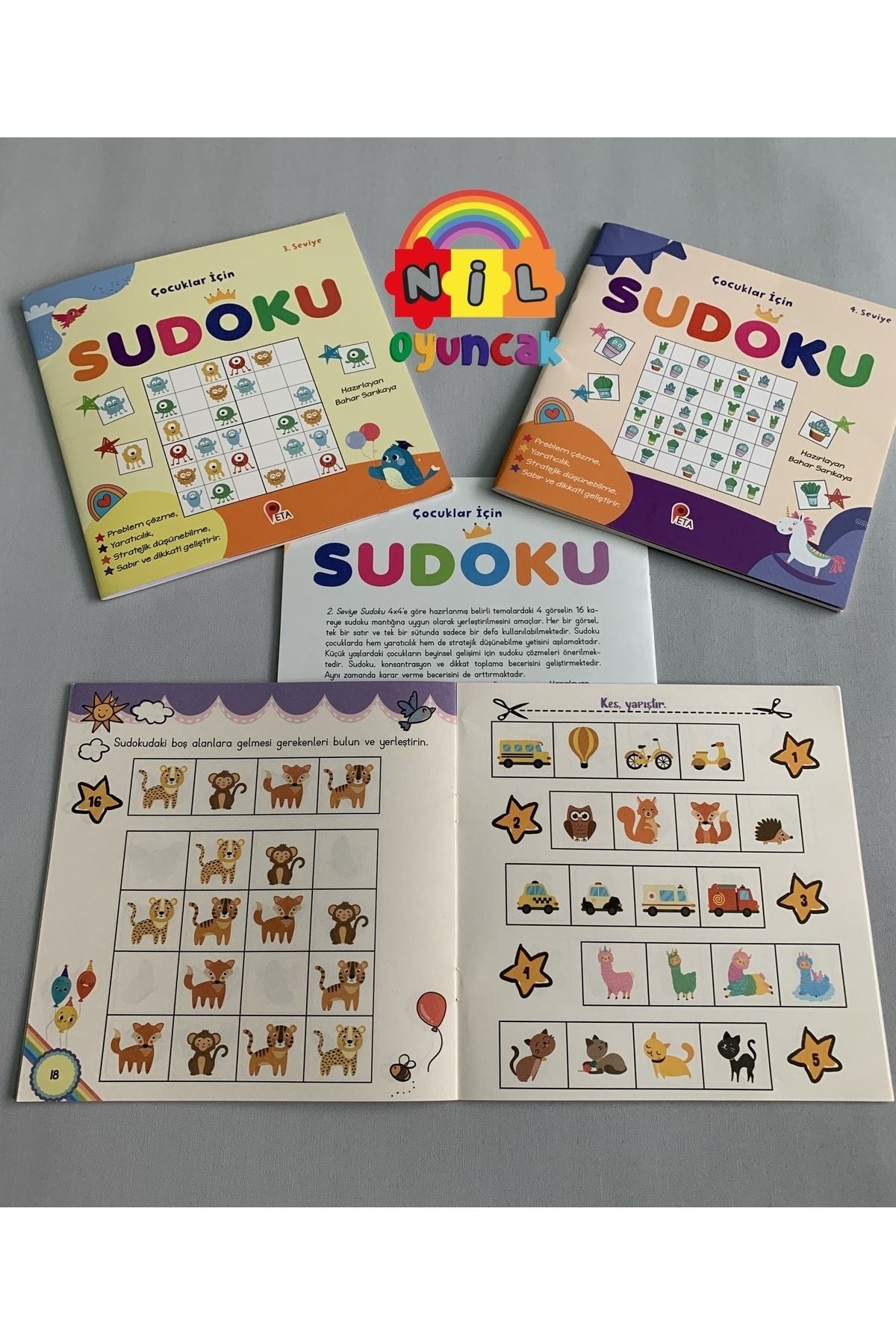 Sudoku Çocuklar Için 4lü Set (hem Büyüklere Hem Küçüklere)