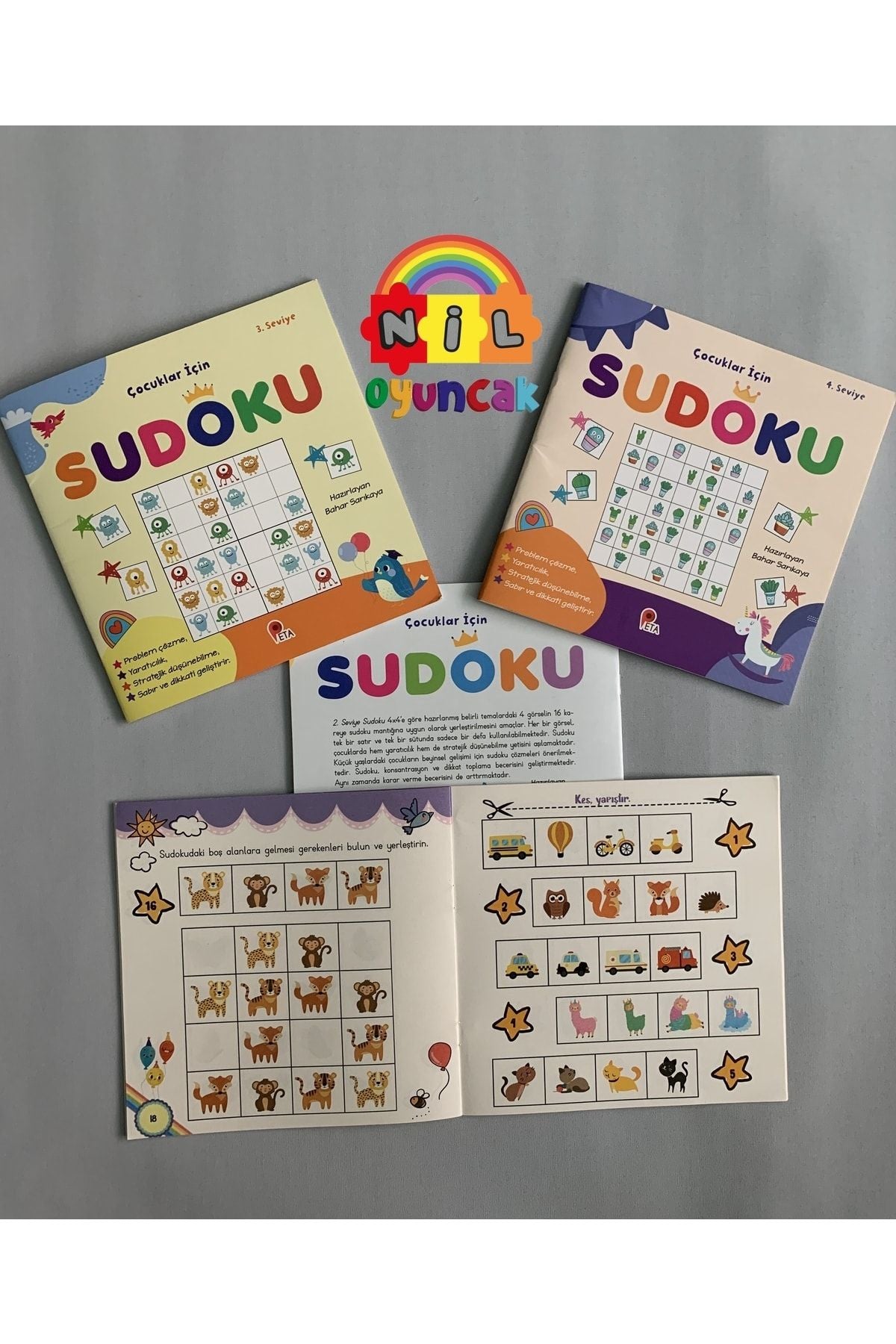 Sudoku Çocuklar Için 4lü Set (hem Büyüklere Hem Küçüklere)