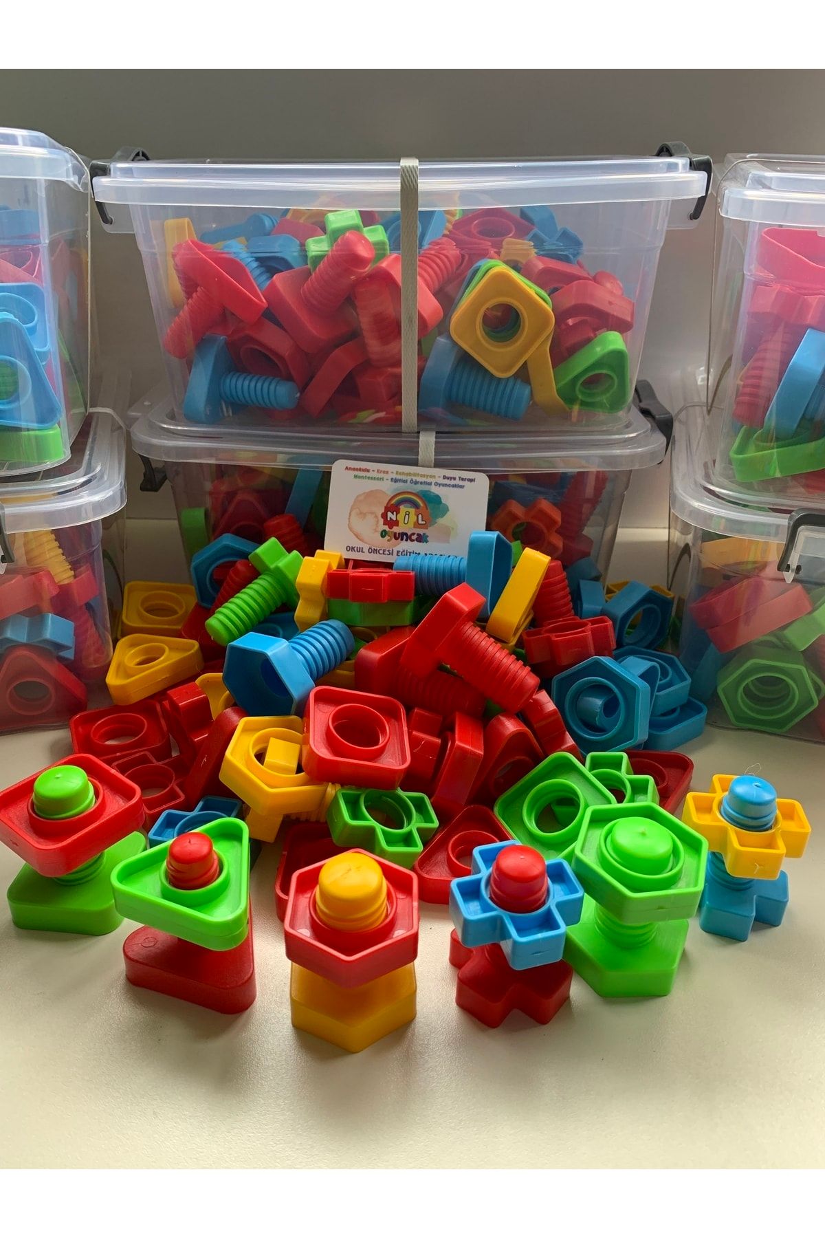 Geometrik Somun Vida Çevirme Lego