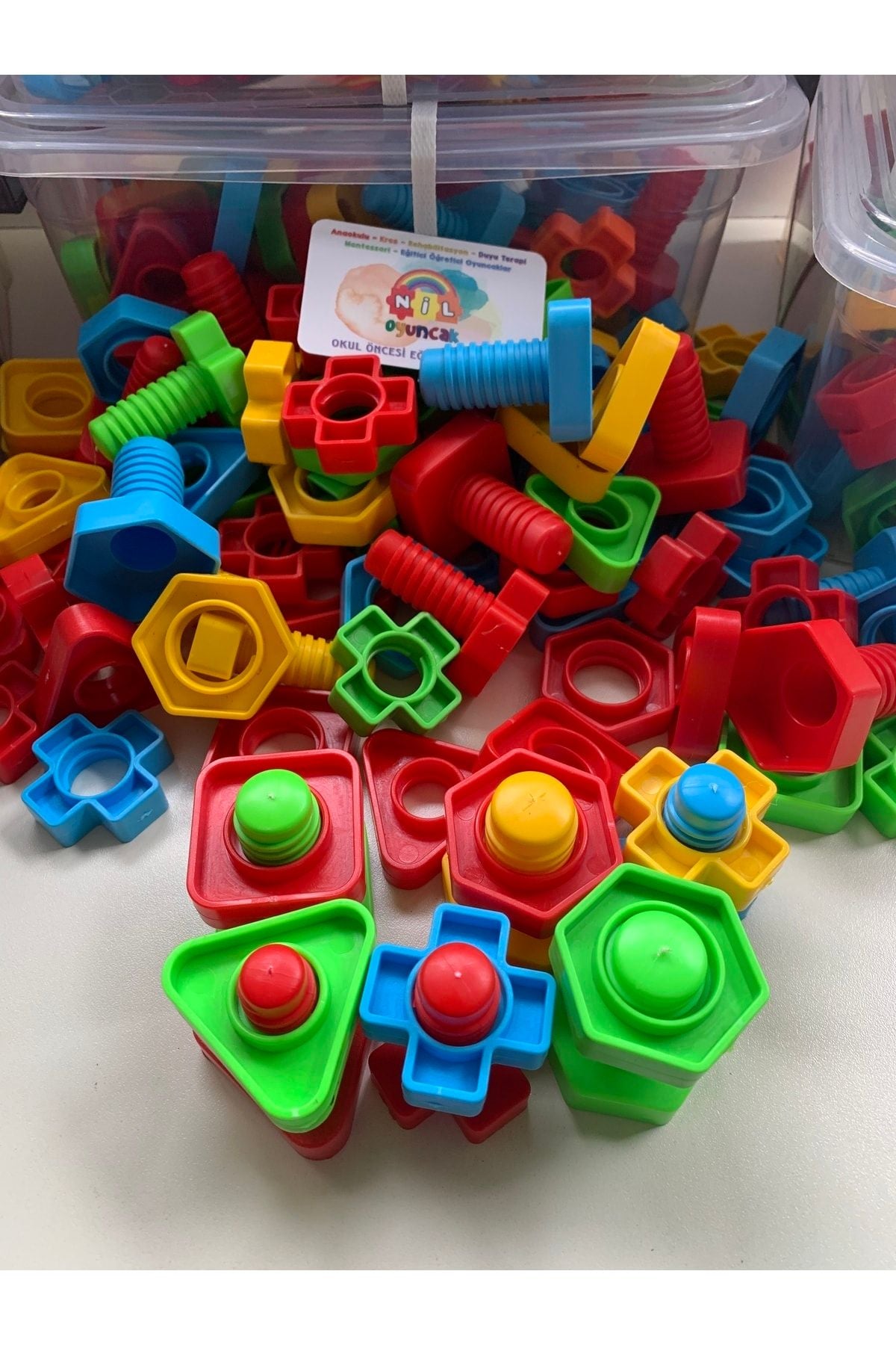 Geometrik Somun Vida Çevirme Lego