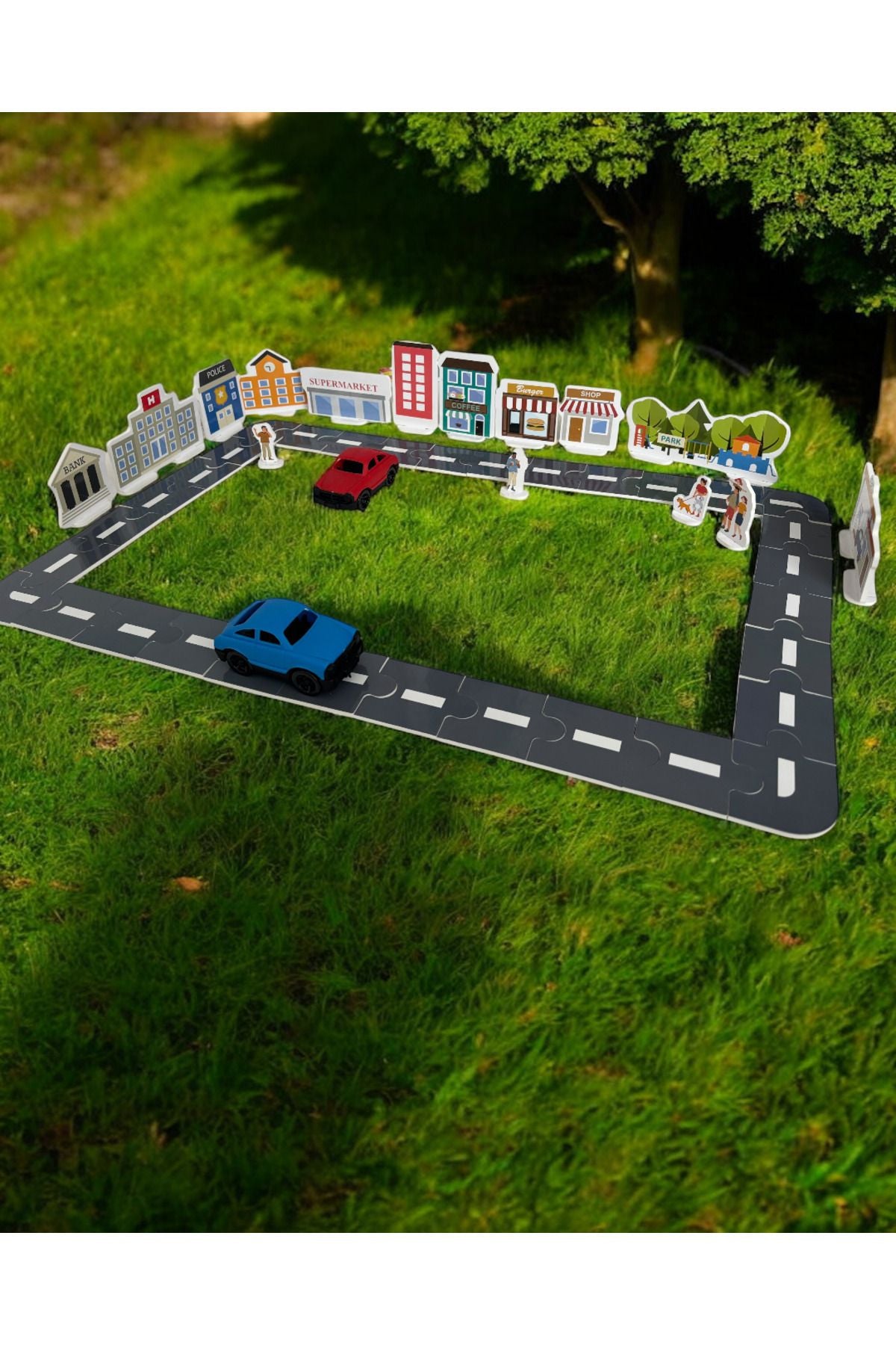 Şehir Puzzle Otoyol Puzzle arabalı set