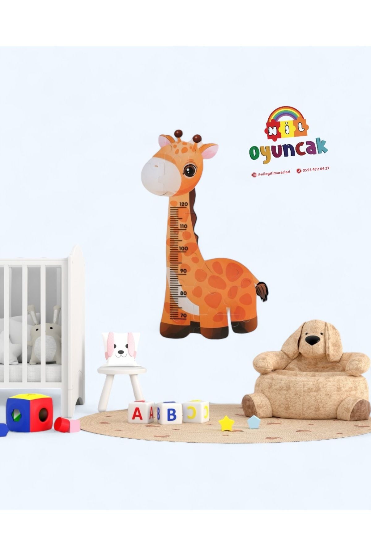 Boy Ölçer Zürafa Boy Cetveli Puzzle